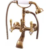 RAV Retro ROMANTIK Wannenbatterie mit Handbrause in Chrom, Gold oder Messing SLEZAK