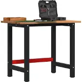 vidaXL Werkbank Hellbraun 100x60x81,5 cm Massivholz Eiche
