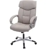 Mendler Bürostuhl HWC-A71, Chefsessel Drehstuhl, Kunstleder - taupe-grau