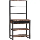 vidaXL Küchenregal Mehrfarbig und Schwarz 80 x 40 x 160 cm