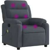 vidaXL Massage-Relaxsessel, dunkelgrauer Samt
