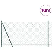 vidaXL Maschendrahtzaun mit Betonsockel 10 x 1,2 m Grün Netz