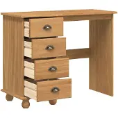 vidaXL Schreibtisch ASKIM Braun 95 x 40 x 75 cm Massives Kiefernholz
