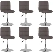 vidaXL Esszimmerstühle 6 Stk. Drehbar Taupe Stoff
