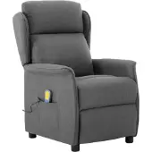 vidaXL Massagesessel Hellgrau 93,5 x 67,5 x 101,5 cm Stoff