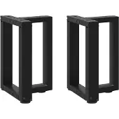 vidaXL Couchtischbeine T-Form 2 Stk. Schwarz 38x25x(42-43) cm Stahl