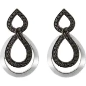 Orphelia 'Amber' Tropfenohrringe aus 925er Sterlingsilber für Damen - Silber/Schwarz ZO-7092/2