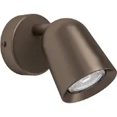 Eglo Spot Wandlampe Camaldoli, Wandleuchte innen, Leselampe mit flexiblem Strahler, Wandstrahler schwenkbar aus Stahl in Bronze, GU10 Fassung