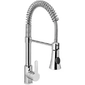 Hendi Einloch-Waschtischarmatur aus Edelstahl mit ausziehbarer Dusche, Höhe 445 mm - 810170