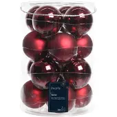 Molecule 16 Weihnachtskugeln Glas Glanzmatte 80mm oxblood (rood)