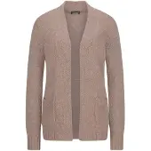 Goldner Kurzgröße: Langarm Melange-Cardigan, flauschig in beige / gemustert | Gr.: 22