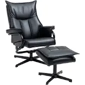 EStore Relaxsessel mit Hocker-75L x 84B x 101H cm-Schwarz | Gr.: onesize