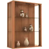 VCM Wandregal "Wandvitrine Hängevitrine Glasvitrine Glas Udina M", braun (kern, nussbaum), B:60cm T:25cm, Regale, Wandregal