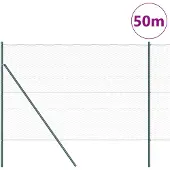 vidaXL Bodenmontierter Sechseckzaun 50 x 1,6 m PVC-beschichteter Stahl