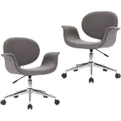 vidaXL Drehbare Esszimmerstühle 2 Stk. Grau Stoff
