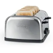 H.Koenig Toaster TOS14 / 4 Scheiben / 6 Bräunungsebenen / 3 Funktionen / Krümelfach / Edelstahl