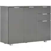 vidaXL Sideboard Hochglanz-Grau 107x35x80,5 cm