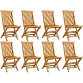 vidaXL Klappbare Gartenstühle 8 Stk. Massivholz Teak