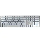 Cherry KC 6000 Slim, Volle Größe (100%), Kabelgebunden, USB, QWERTY, Silber