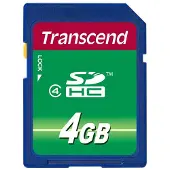 Transcend TS4GSDHC4, 4 GB, SDHC, Schwarz