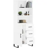 vidaXL Highboard Weiß 69,5x34x180 cm Holzwerkstoff
