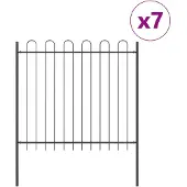 vidaXL Gartenzaun BOXTEL 7 pcs 11,9 x 1,5 m Pulverbeschichteter Stahl