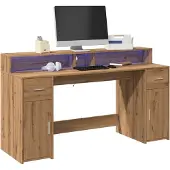 vidaXL LED-Schreibtisch Artisan-Eiche 160x55x91 Holzwerkstoff