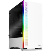 Zalman S5 WHITE, Midi Tower, PC, Weiß, ATX, micro ATX, Mini-ITX, Kunststoff, Stahl, Gehärtetes Glas, Blau, Grün, Rot