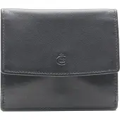 Esquire Leder Geldbörse Wiener Schachtel Logo Wiener Wallet Black schwarz