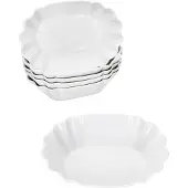 MamboCat 6x Fritta Pommesschale oval weiß Currywurst-Schale Servier-Teller Porzellan