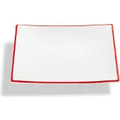 Gmundner Keramik Rubinroter Rand, Dessertteller Trend (20x20cm)