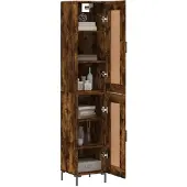 vidaXL Highboard Räuchereiche 34,5x34x180 cm Holzwerkstoff