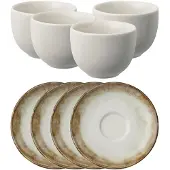 Arthur Krupp Tassen & Untertassen Porzellan Shade Earth (4-teilig)
