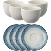 Arthur Krupp Tassen & Untertassen Porzellan Shade Sea (4-teilig)
