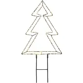 Lumineo LED Gartenstecker Weihnachtsbaum Outdoor 40cm Metall Schwarz Warmweiß
