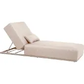 Oviala Business Sonnenliege mit verstellbarem Kissen 5 Positionen Beige