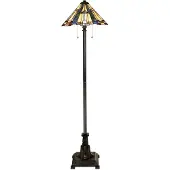 QUOIZEL Stehleuchte Tiffany Stil Höhe 158cm
