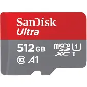 SanDisk microSDHC Ultra 512GB (UHS-1/Cl.10/100MB/s) + Adapter, Tablet (00215485)