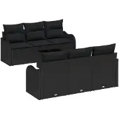 vidaXL Gartensofa-set Schwarz 55 x 55 x 37 cm Poly-Rattan