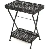 vidaXL Gartentisch Schwarz 180x80x70 cm Stahl und Glas