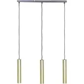 Beliani Hängelampe Messing Schwarz aus Stahl 3-Flammig Modern Elegant für Esszimmer Essbereich Esstisch Küche