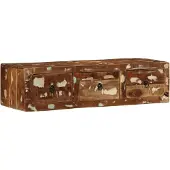 vidaXL TV-Wandschrank 100x32x25 cm Altholz Massivholz