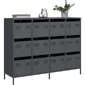 vidaXL Sideboard Anthrazit 135x39x103,5 cm Kaltgewalzter Stahl