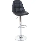 Mendler Barhocker HWC-A67, Barstuhl Tresenhocker schwarz Kunstleder, Fuß chrom