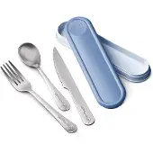 Maped Picnik Concept Adult Besteck-Set, Picknickbesteck aus Edelstahl, Dekor: storm blue
