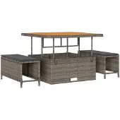 vidaXL Gartensofa-set 13 stk. Grau Poly-Rattan