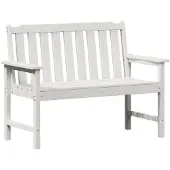 vidaXL Gartenbank Weiß 120 x 59 x 88 cm HDPE