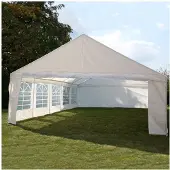 Happy Garden Partyzelt ZONDA 5x10m weiß wasserabweisend mit lichtdurchlässigen Fenstern und Stahlgestell