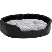 vidaXL Hundebett Schwarz-Grau 90x79x20 cm Plüsch und Kunstleder