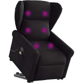 vidaXL Massagesessel mit Aufstehhilfe Schwarz Stoff
